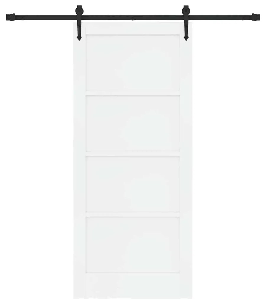 vidaXL Συρόμενη Πόρτα Λευκό και μαύρο 86 x 198.5 cm