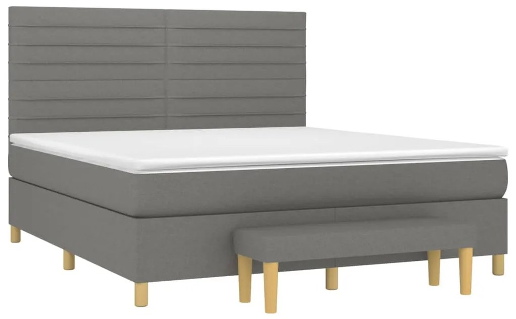 ΚΡΕΒΑΤΙ BOXSPRING ΜΕ ΣΤΡΩΜΑ ΣΚΟΥΡΟ ΓΚΡΙ 160X200 ΕΚ ΥΦΑΣΜΑΤΙΝΟ 3137246