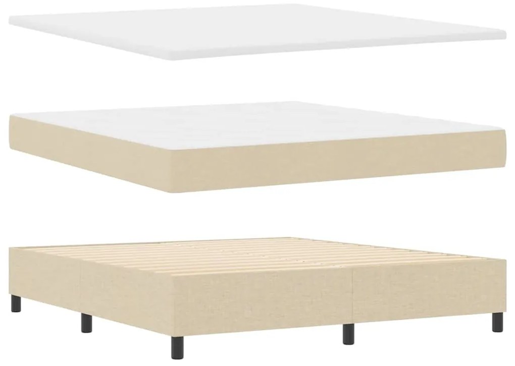 vidaXL Κρεβάτι με ελατήρια με στρώμα Κρεμ 180 x 200 cm ύφασμα