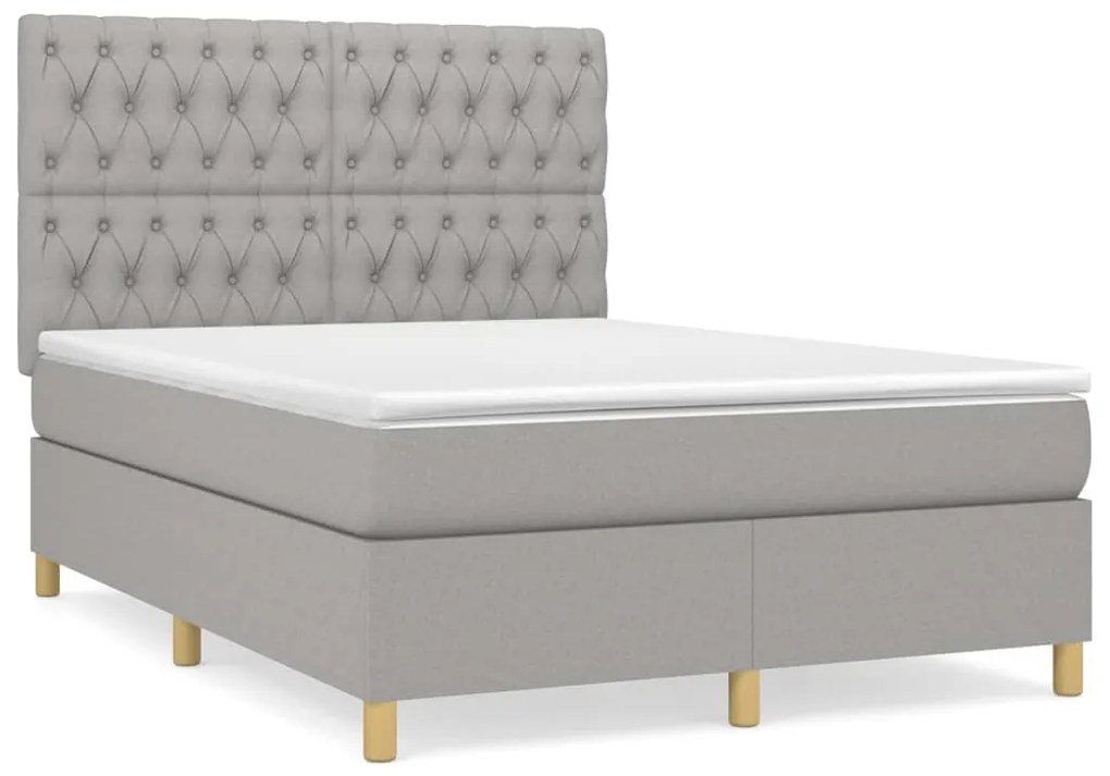 ΚΡΕΒΑΤΙ BOXSPRING ΜΕ ΣΤΡΩΜΑ ΑΝΟΙΧΤΟ ΓΚΡΙ 140X200 ΕΚ. ΥΦΑΣΜΑΤΙΝΟ 3142577