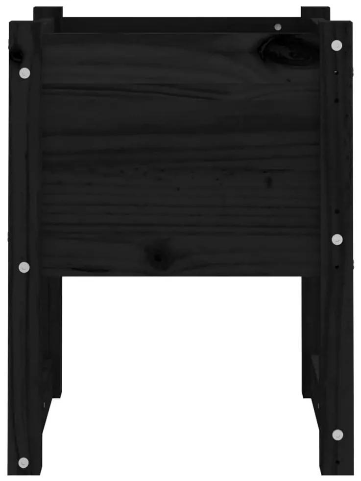 Ζαρντινιέρα Μαύρο 40 x 40 x 52,5 εκ. από Μασίφ Ξύλο Πεύκου - Μαύρο