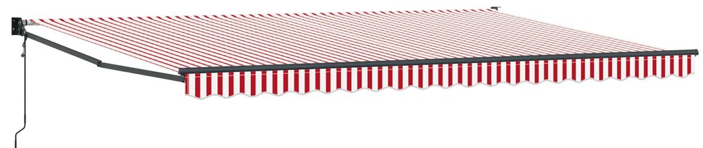 vidaXL Αυτοκόλλητη Ριγέ Τέντα 500x300 cm σε Κόκκινο και Λευκό