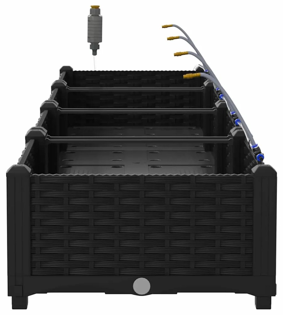 vidaXL Ζαρντινιέρες κήπου Μαύρο 160 x 40 x 22 cm Ατσάλι