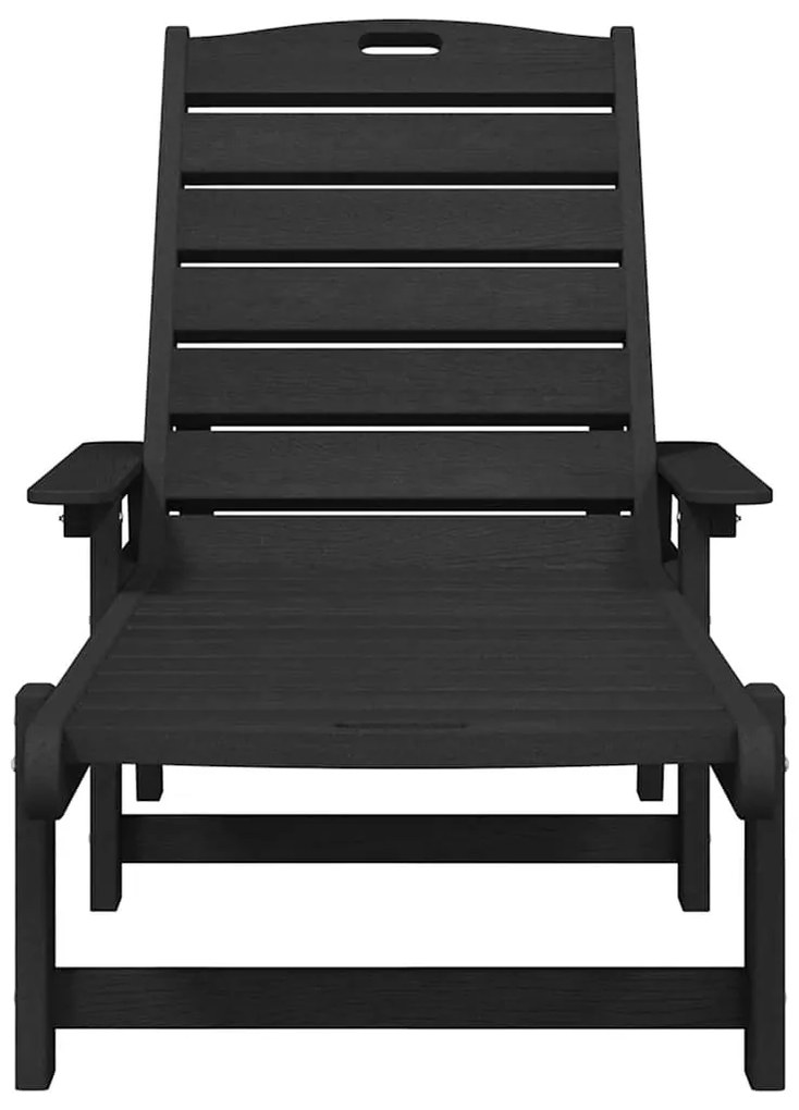 vidaXL Μαύρη Ξαπλώστρα 53x162x98.5 εκ HDPE