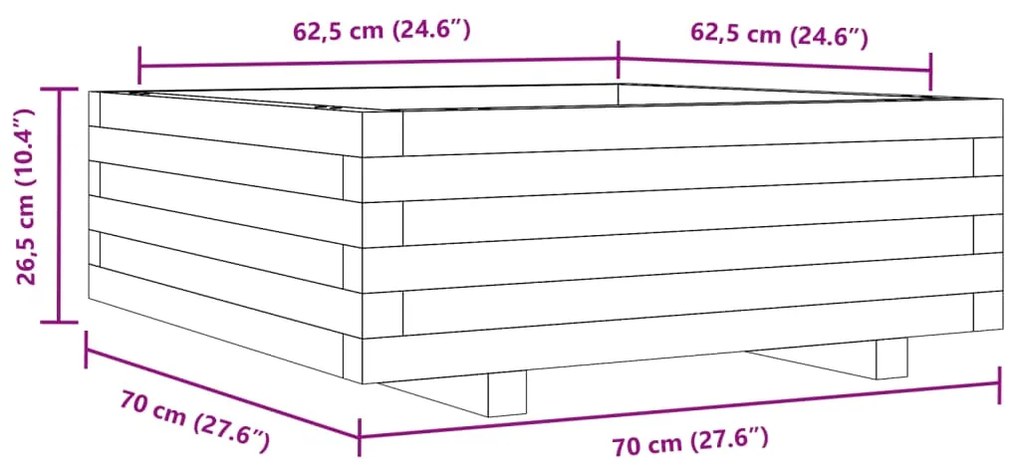 ΖΑΡΝΤΙΝΙΕΡΑ ΚΗΠΟΥ 70X70X26,5 ΕΚ ΑΠΟ ΜΑΣΙΦ ΞΥΛΟ ΠΕΥΚΟΥ 847303