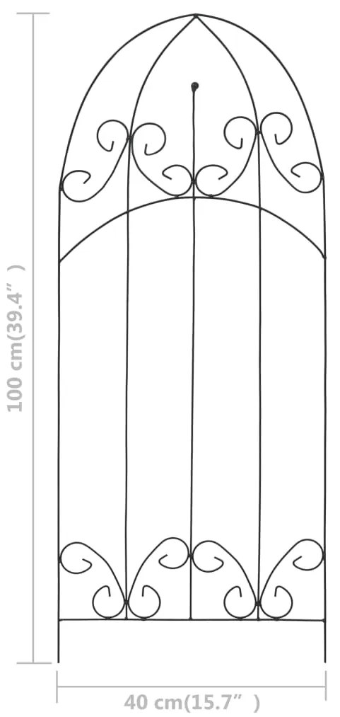 vidaXL Στηρίγματα για Αναρριχώμενα Φυτά 3 τεμ. Μαύρα 40x100 εκ. Σίδερο