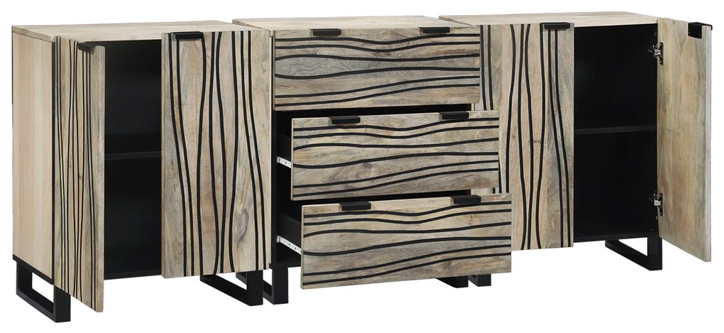 vidaXL Σετ Επίπλων Μπάνιου με συρτάρι 3 pcs Λευκό 180 x 33 x 75 εκ.