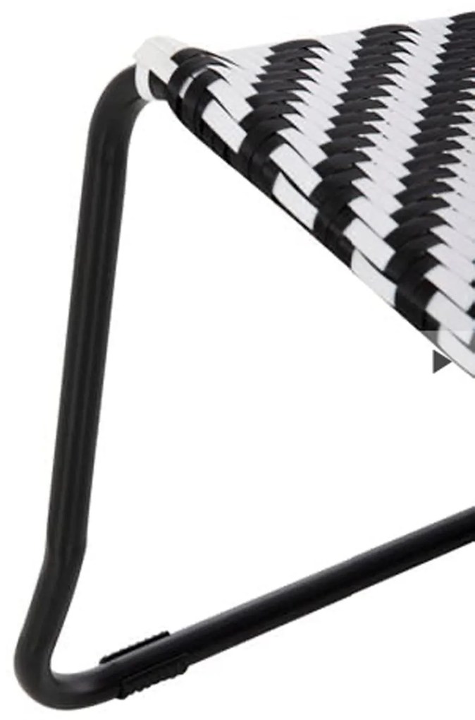 Σετ κήπου Lounge PONY 3 τμχ C21193.02 Μέταλλο &amp; Συνθ. Rattan σε Λευκό - Μαύρο 66x68x75 εκ.