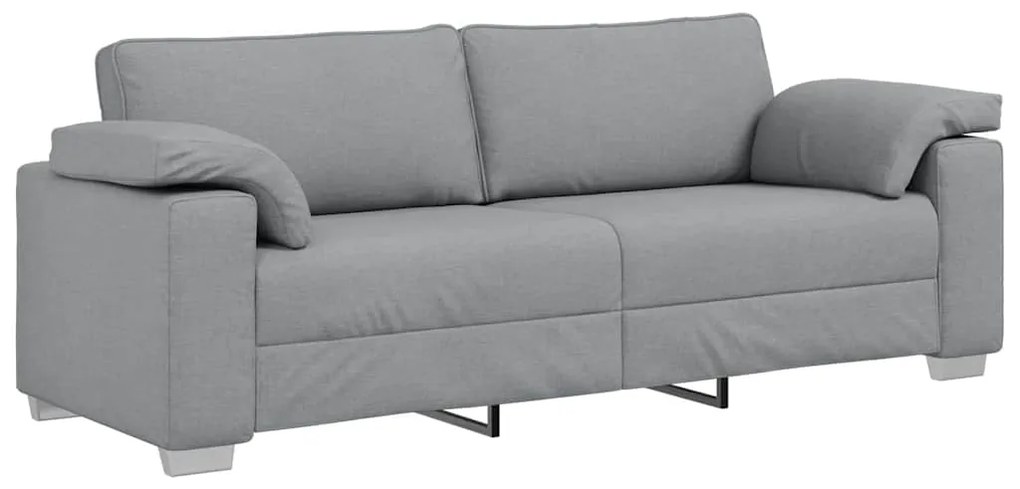 vidaXL Καναπές με μαξιλάρι Ανοιχτό γκρι 219 x 77 x 82 εκ ύφασμα