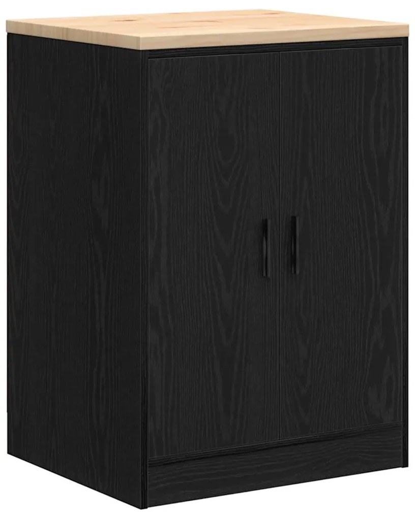 vidaXL ντουλάπι αποθήκευσης γκαράζ μαύρο 60x51x85 εκ μασίφ ξύλο πεύκο