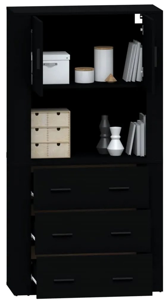 vidaXL Ντουλάπι Μαύρο από Επεξεργασμένο Ξύλο