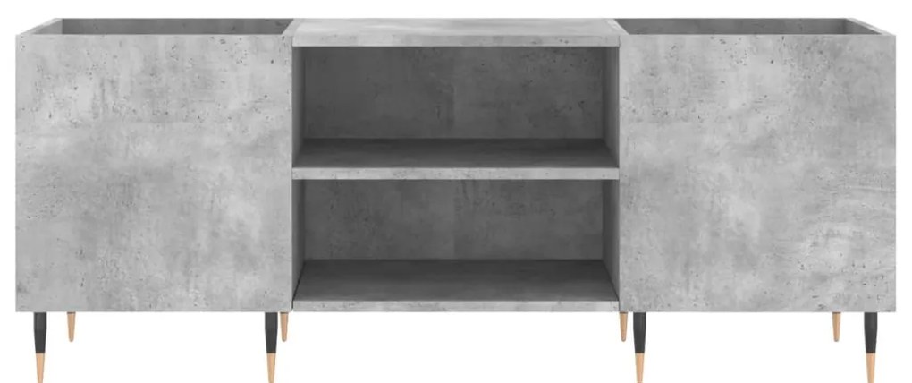 vidaXL Δισκοθήκη Γκρι Σκυροδέματος 121x38x48 εκ. Επεξεργασμένο Ξύλο