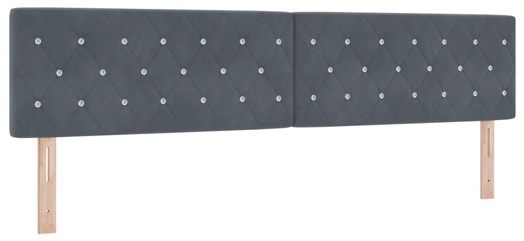 vidaXL Κρεβάτι Box Spring με Στρώμα Σκούρο Γκρι 200x200 cm Βελούδο