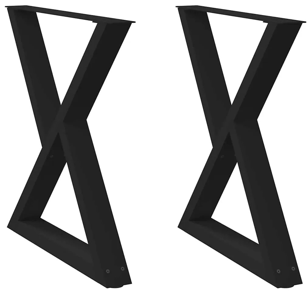 vidaXL Πόδια Τραπεζαρίας 2 τεμ. Μαύρο 70x(72-73,3) εκ. Ατσάλι