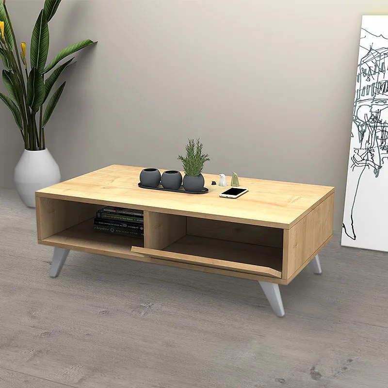 Τραπεζάκι σαλονιού Aster  χρώμα sonoma 120x56x40εκ.
