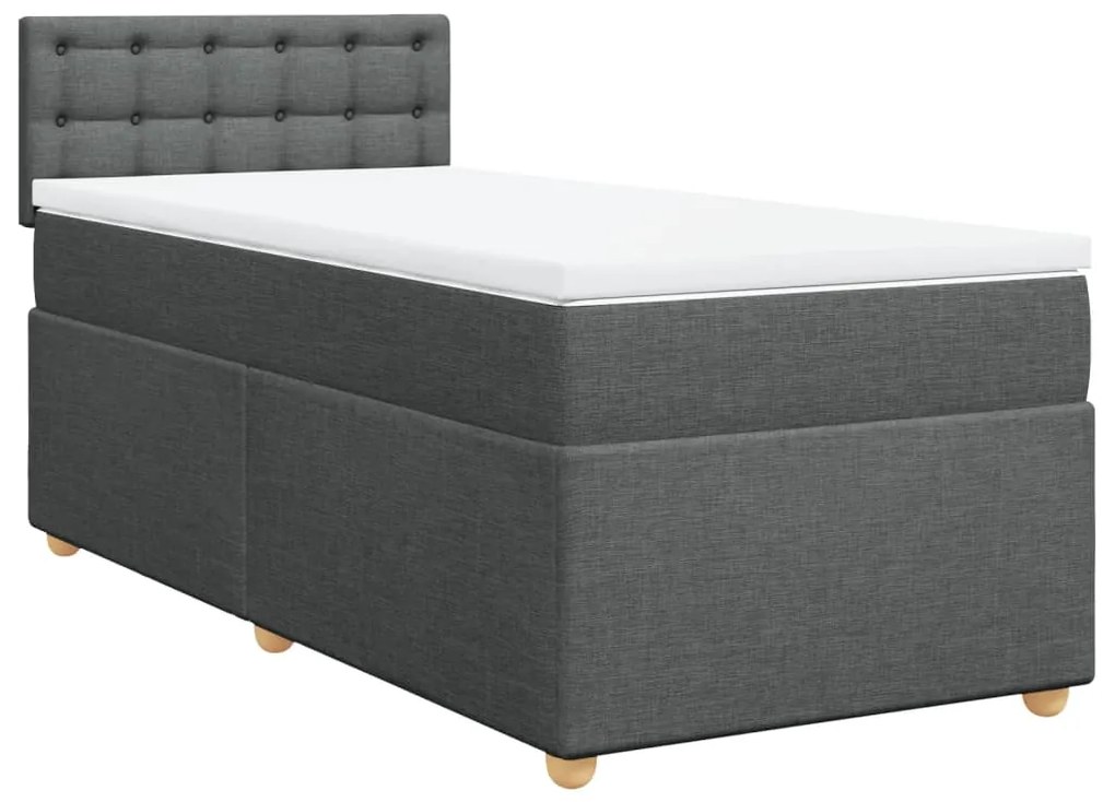 ΚΡΕΒΑΤΙ BOXSPRING ΜΕ ΣΤΡΩΜΑ ΣΚΟΥΡΟ ΓΚΡΙ 80X200 ΕΚ. ΥΦΑΣΜΑΤΙΝΟ 3286522