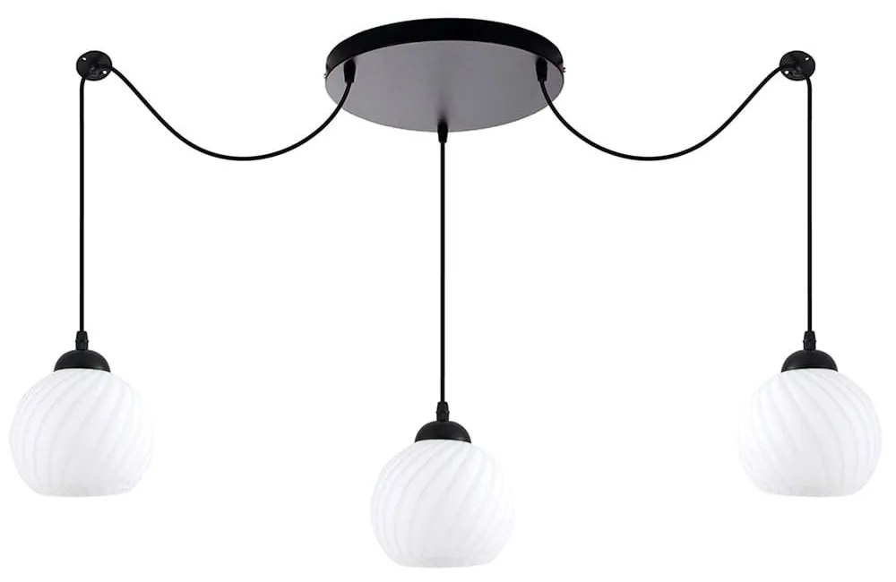 Φωτιστικό Οροφής Swirl 77-8199 3xE27 60W Black-White Homelighting Μέταλλο