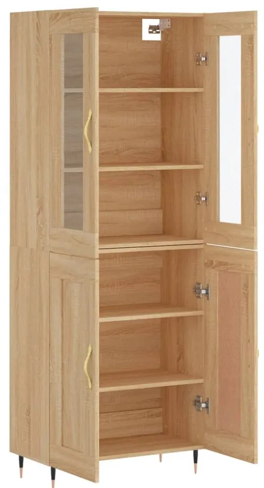 vidaXL Ντουλάπι Sonoma δρυς 69,5 x 34 x 180 εκ. από Επεξεργασμένο Ξύλο