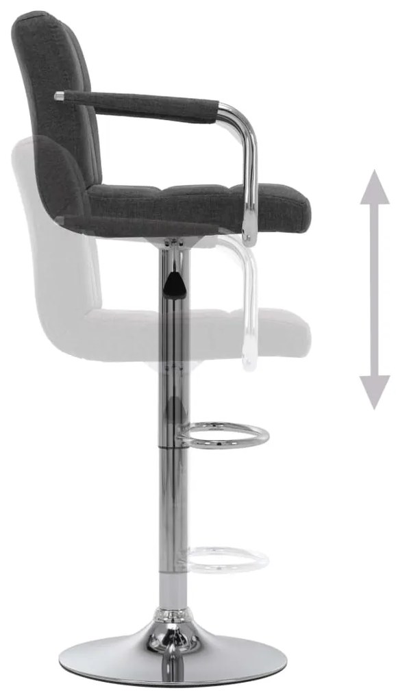 vidaXL Καρέκλες Μπαρ 2 τεμ. Σκούρο Γκρι Υφασμάτινες