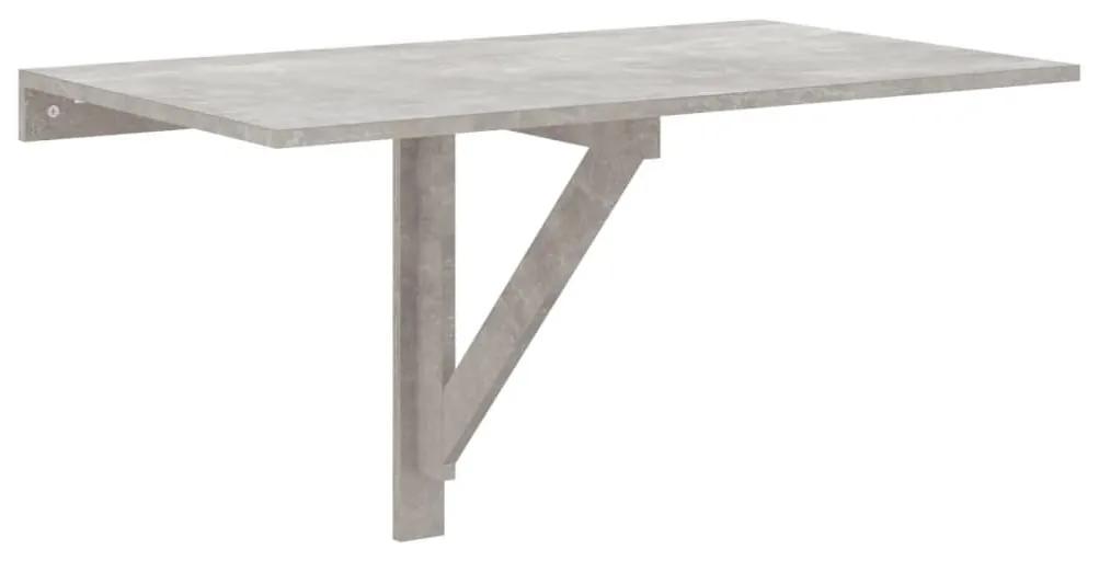 Τραπέζι Τοίχου Πτυσσόμενο Γκρι Σκυροδ. 100x60x56 εκ. Επεξ. Ξύλο - Γκρι