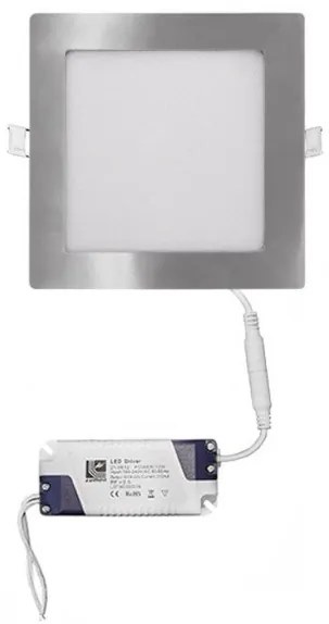Φωτιστικό PL Χωνευτό 12W SMD Slim Σατινέ 6300Κ 21-01220660 Lumen-21-01220660-Αλουμίνιο 21-01220660