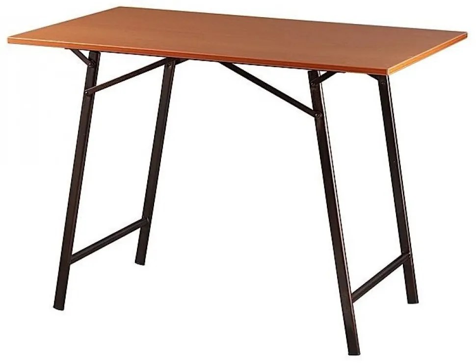 Τραπέζι μεταλλικό σε χρώμα μαύρο-καφέ 100x60x72