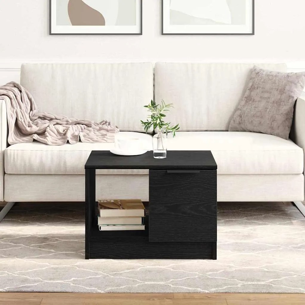 vidaXL Τραπεζάκι σαλονιού with Drawer Μαύρη δρυς 50 x 50 x 36 εκ.