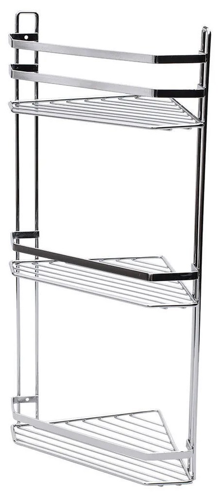 Estia 02-6464 Elegant Γωνιακή Επιτοίχια Ραφιέρα Μπάνιου Μεταλλική με 3 Ράφια, 28x18x54cm