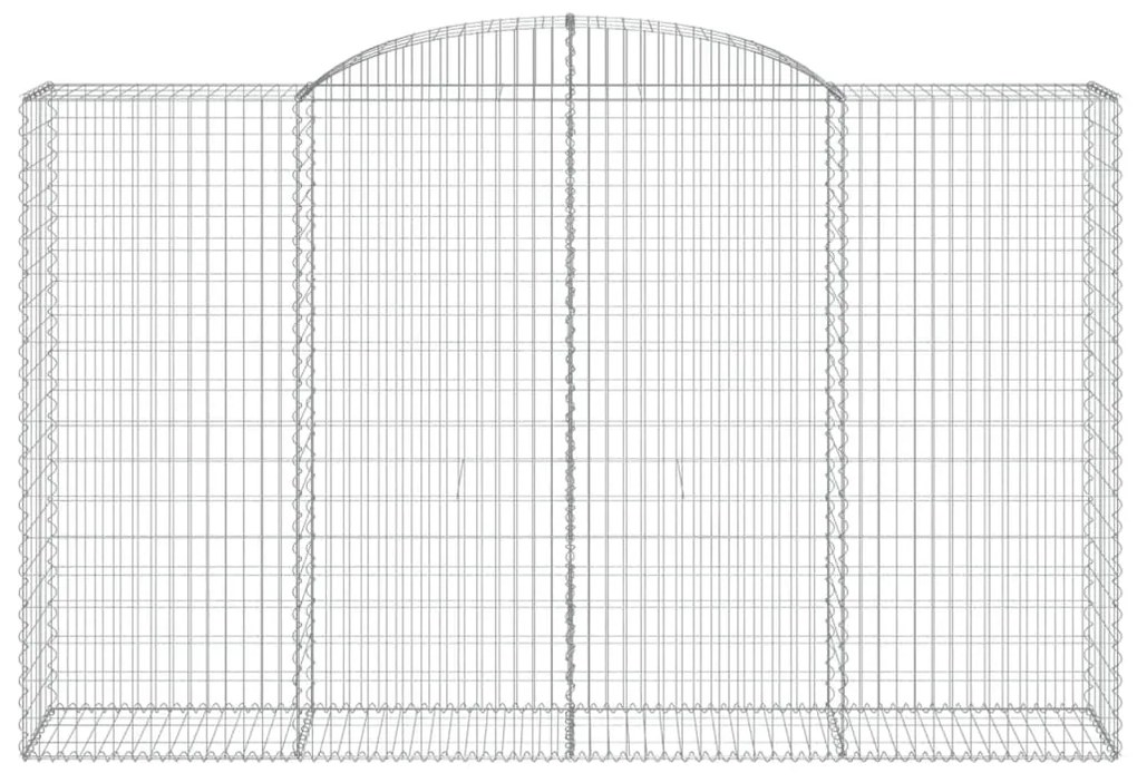 vidaXL Συρματοκιβώτια Τοξωτά 3 τεμ. 300x50x180/200 εκ. Γαλβαν. Ατσάλι