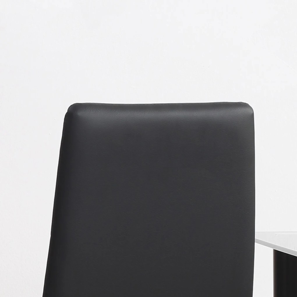 HOMCOM Σετ 4 καρεκλών τραπεζαρίας, μοντέρνος σχεδιασμός, 41 cm x 50 cm x 97 cm, Μαύρο