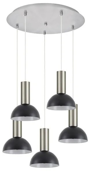 Κρεμαστό Φωτιστικό 5xE27 Καμπάνες Adept Tube Homelighting-77-8468-Νίκελ Ματ 77-8468