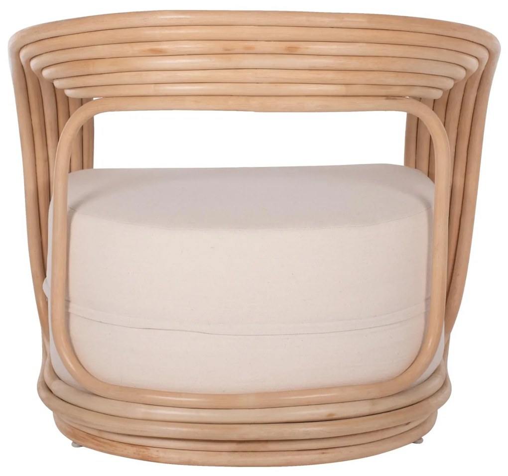 Πολυθρόνα DUCHESS C9478 Φυσικό Rattan με Εκρού Μαξιλάρι 81x59x70Y εκ. 81x59x70 εκ.