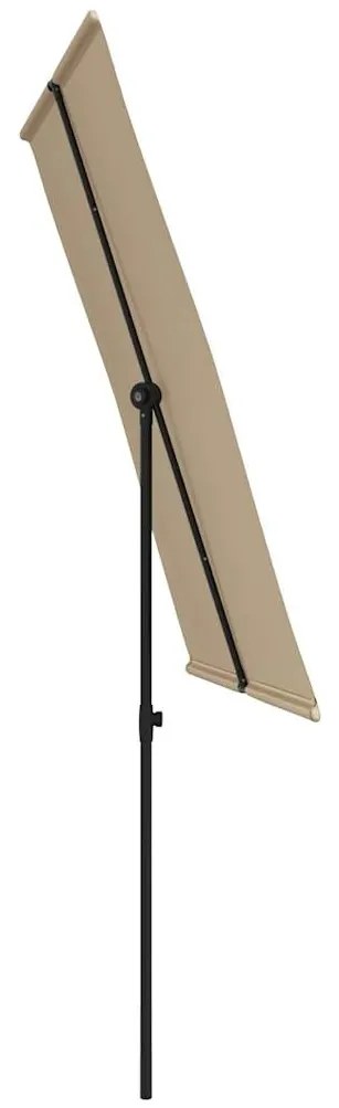 vidaXL Ομπρέλα Κήπου Taupe 2 x 1,5 μ. με Ιστό Αλουμινίου