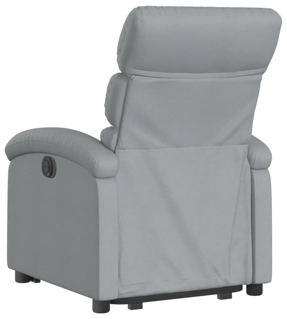 vidaXL Πολυθρόνα Ανακλινόμενη με Ανύψωση Ανοιχτό Γκρι Υφασμάτινη