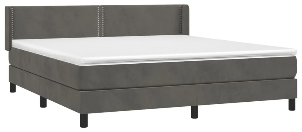 ΚΡΕΒΑΤΙ BOXSPRING ΜΕ ΣΤΡΩΜΑ ΣΚΟΥΡΟ ΓΚΡΙ 160X200 ΕΚ. ΒΕΛΟΥΔΙΝΟ 3130908