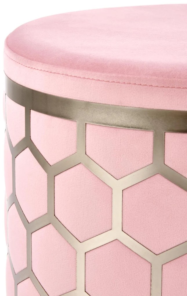 AQUA pouffe color: light pink, silver DIOMMI V-CH-AQUA-PUFA-J.RÓŻOWY