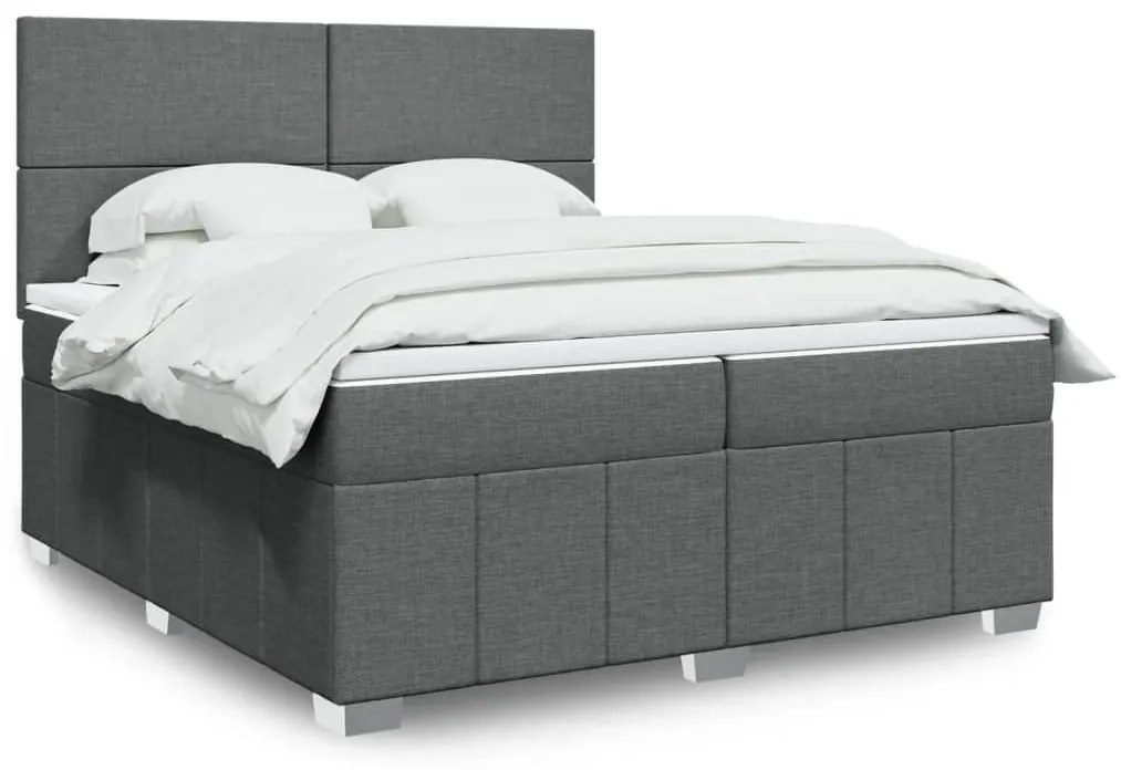 ΚΡΕΒΑΤΙ BOXSPRING ΜΕ ΣΤΡΩΜΑ ΣΚΟΥΡΟ ΓΚΡΙ 200X200 ΕΚ. ΥΦΑΣΜΑΤΙΝΟ 3294069