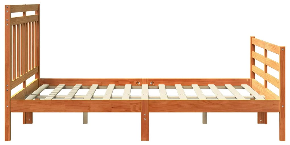 vidaXL Σκελετός Κρεβατιού με κεφαλάρι Κερωτό καφέ 160 x 200 cm