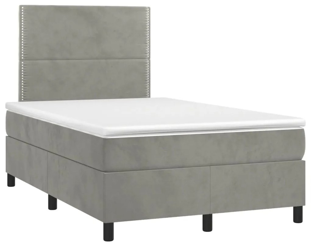 ΚΡΕΒΑΤΙ BOXSPRING ΜΕ ΣΤΡΩΜΑ ΑΝΟΙΧΤΟ ΓΚΡΙ 120X190 ΕΚ. ΒΕΛΟΥΔΙΝΟ 3269989