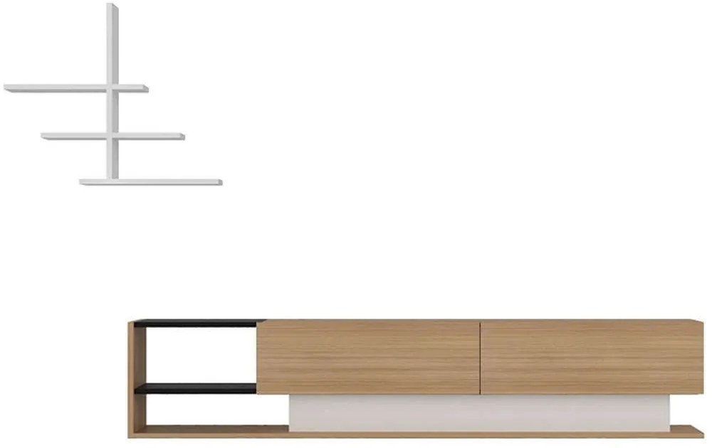 Σύνθεση Τηλεόρασης Liza 788DEC3052 180x30x40cm Teak-White