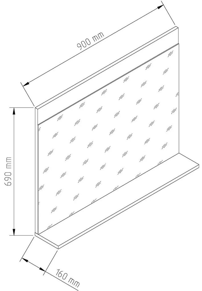 ARLET Καθρέπτης Τοίχου με Livorno Oak/Nimhpea Alba Ξύλινο Πλαίσιο 90x69x16cm