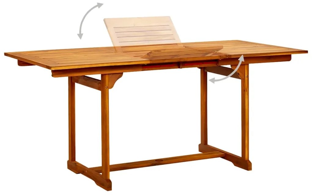 vidaXL Σετ Τραπεζαρίας Κήπου 7 Τεμαχίων από Μασίφ Ξύλο Ακακίας 120-170 εκ.