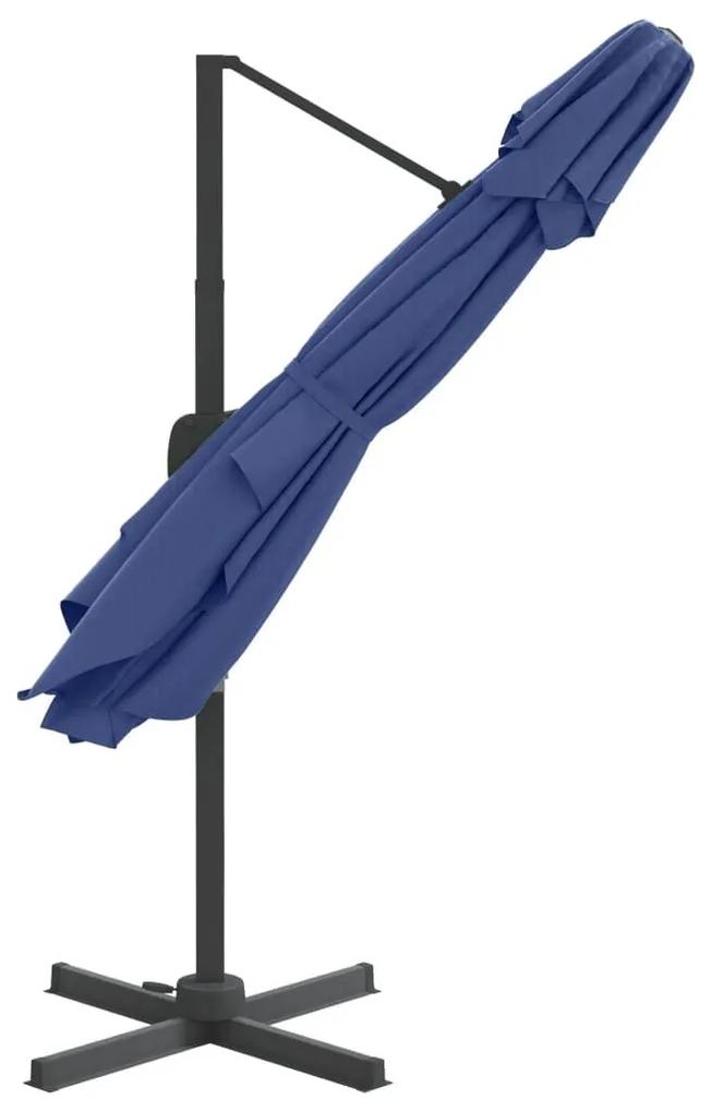 Κρεμαστή Ομπρέλα με Διπλή Κορυφή Αζούρ Μπλε 300 x 300 εκ. - Μπλε