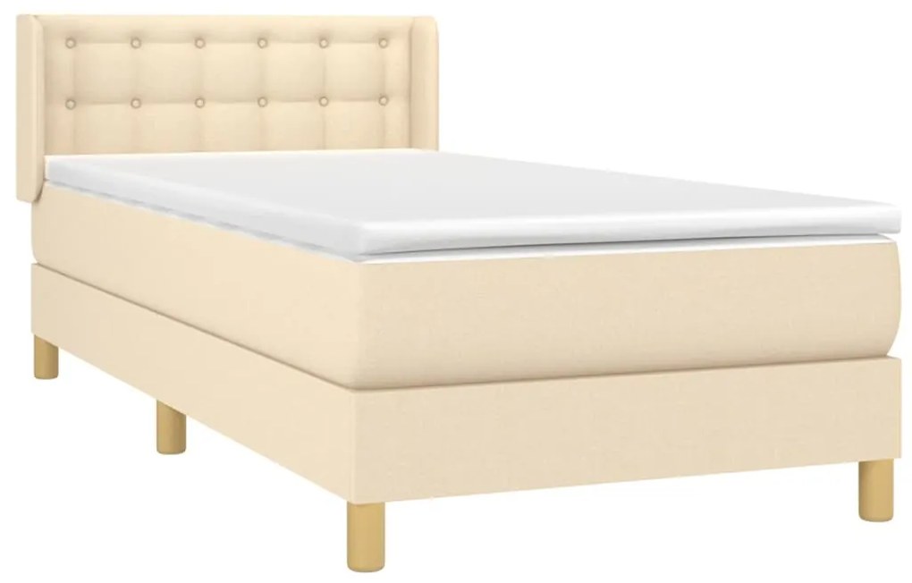 ΚΡΕΒΑΤΙ BOXSPRING ΜΕ ΣΤΡΩΜΑ ΚΡΕΜ 90X200 ΕΚ.ΥΦΑΣΜΑΤΙΝΟ 3130566