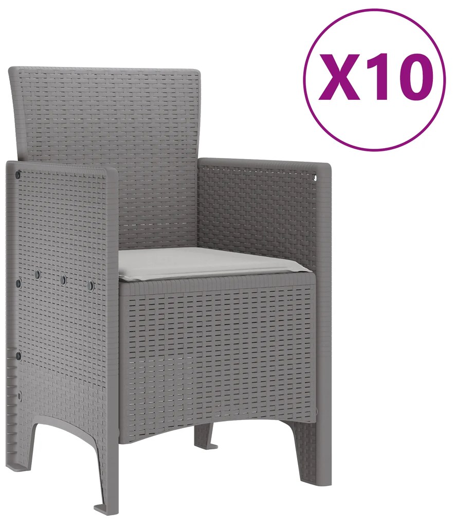 vidaXL Σετ Τραπεζαρίας Κήπου 11 pcs Ανοιχτό γκρι 250 x 100 x 73 εκ
