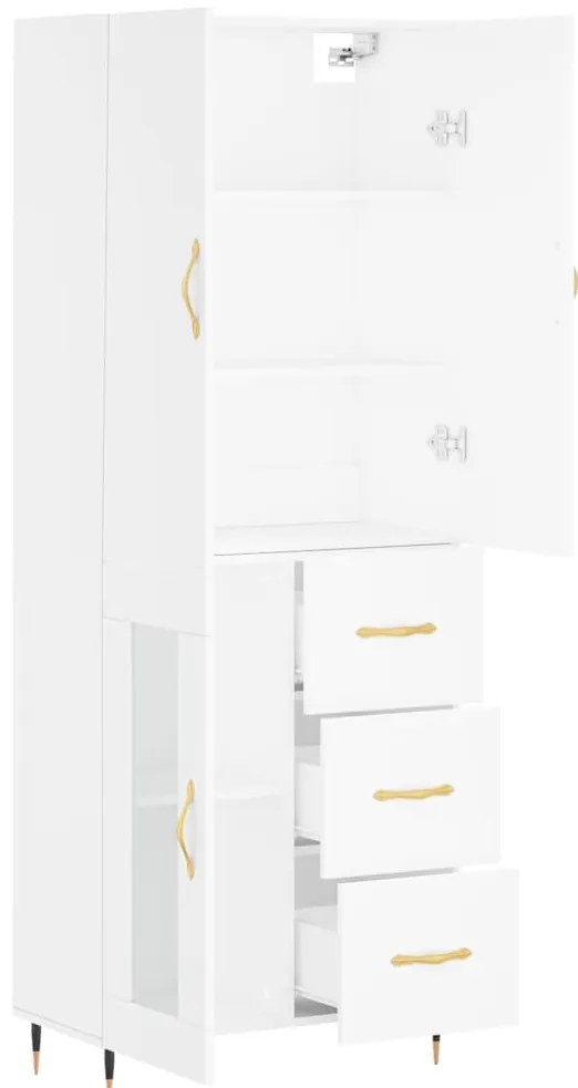 vidaXL Ντουλάπι Λευκό 69,5x34x180 εκ. από Επεξεργασμένο Ξύλο