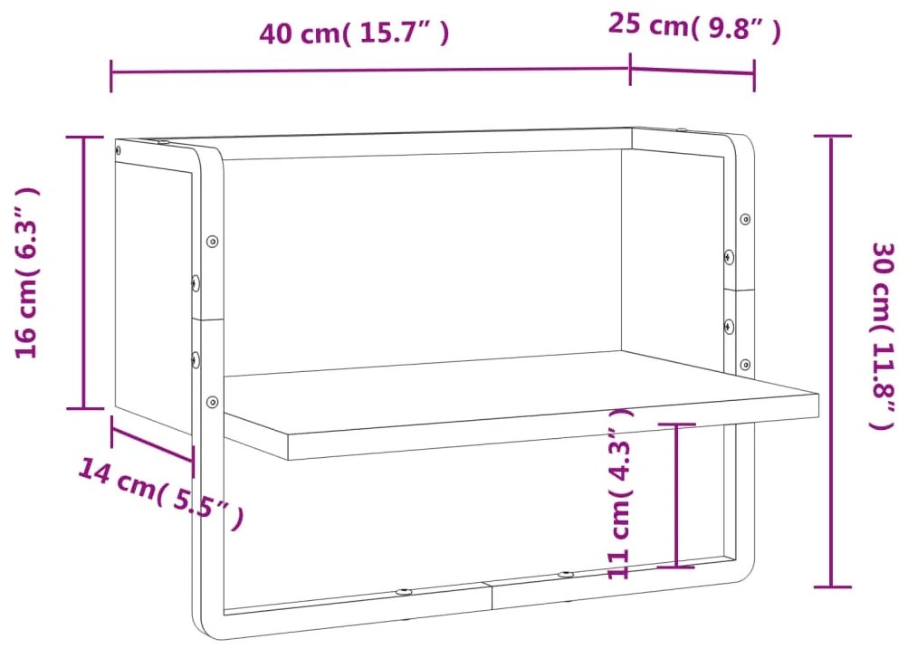 ΡΑΦΙ ΤΟΙΧΟΥ ΜΕ ΜΠΑΡΑ ΚΑΦΕ ΔΡΥΣ 40 X 25 X 30 ΕΚ. 836287