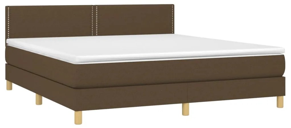 ΚΡΕΒΑΤΙ BOXSPRING ΜΕ ΣΤΡΩΜΑ &amp; LED ΣΚ.ΚΑΦΕ 180X200ΕΚ. ΥΦΑΣΜΑΤΙΝΟ 3133656