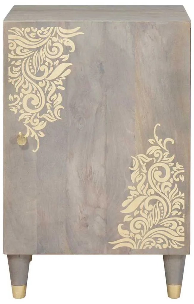 vidaXL Ντουλάπι Μπάνιου Γκρι 38 x 33 x 58 εκ. Μασίφ ξύλο μάνγκο