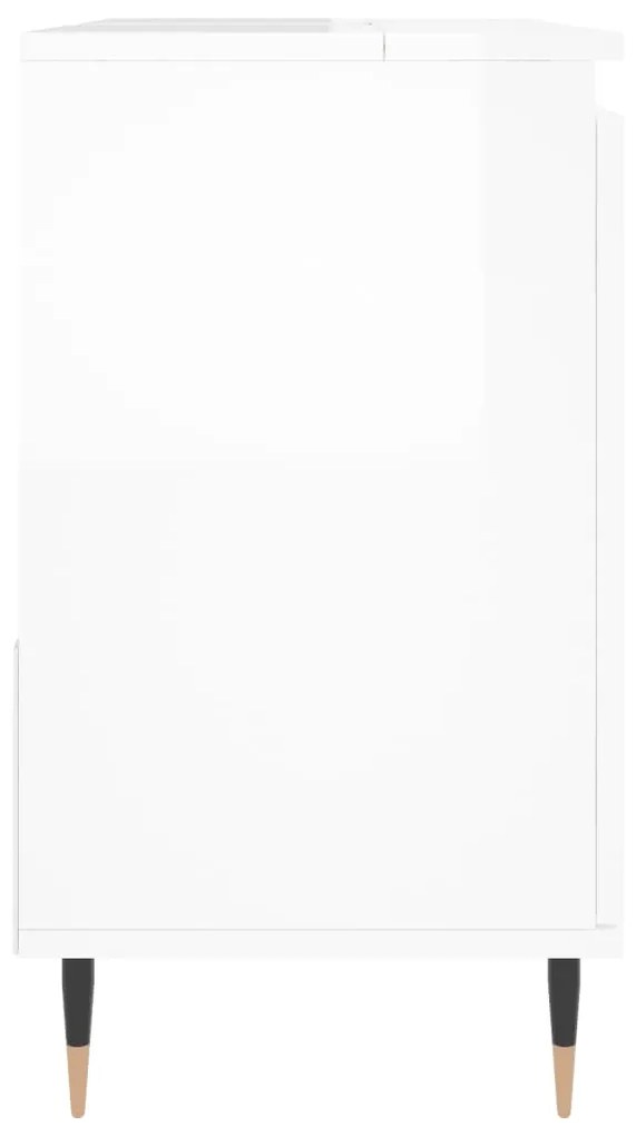 vidaXL Ντουλάπι Μπάνιου Γυαλιστερό Λευκό 65x33x60 εκ. Επεξεργ. Ξύλο
